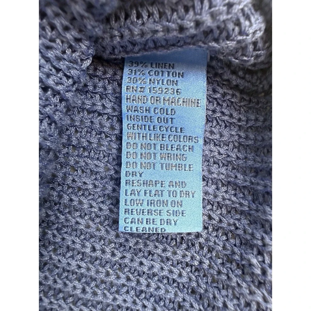 J. McLaughlin Long Sleeve Linen Blend Pullover Sweater Womens Large Blue Coastal